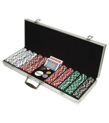 Maletines En Aluminio Para Poker Con 500 Chips Fichas 11.5Gr + Cartas Barajas