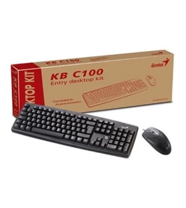 Combo 2 En 1 Genius Teclado Y Mouse Optico Ps2 Kb-C100 Kbc100