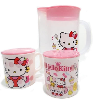 Jarra 1,4 Litros Y 2 Mugs Pocillos Accesorios D Hello Kitty