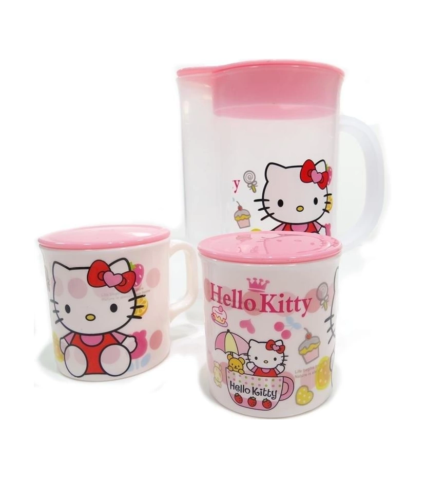 Jarra 1,4 Litros Y 2 Mugs Pocillos Accesorios D Hello Kitty - VALMARA