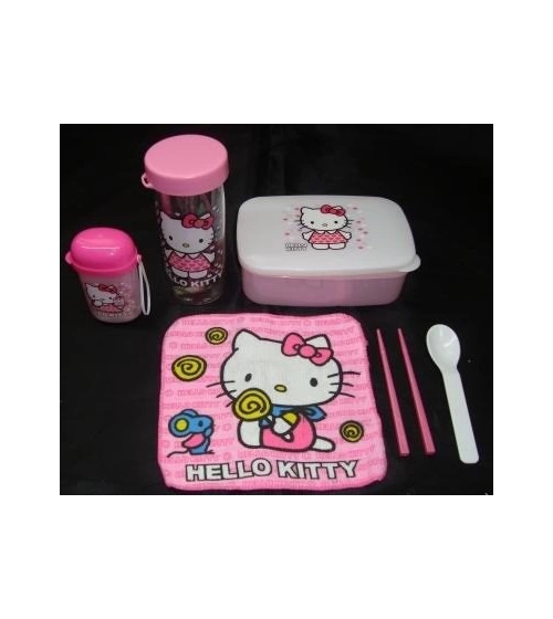 Kit Lonchera Cajas Portacomida Accesorios D Hello Kitty