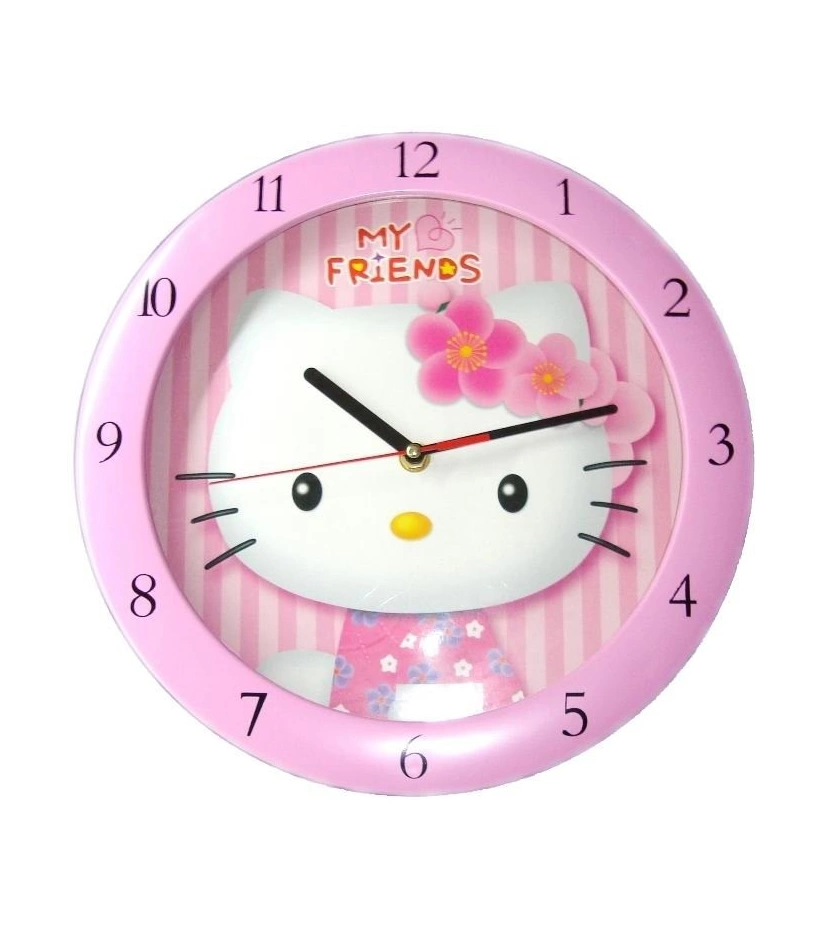 Reloj De Pared Manecillas Hello Kitty Hogar Habitacion Unic! - VALMARA
