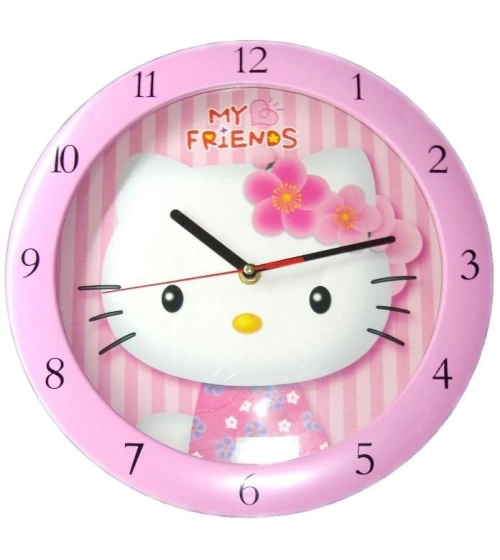 Reloj De Pared Manecillas Hello Kitty Hogar Habitacion Unic!