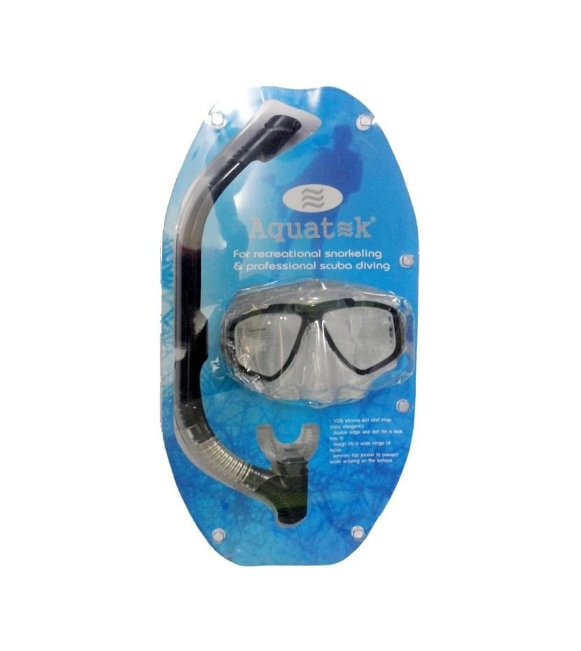 Kit Combo Gafas Careta Y Esnorkel Snorkel Buceo O Pesca Acuatica Aquatek - VALMARA