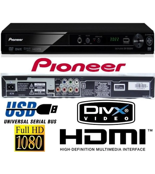 Reproductor Dvd Hdmi Full Hd 1080 Usb Divx Pioneer Dv-3022Kv