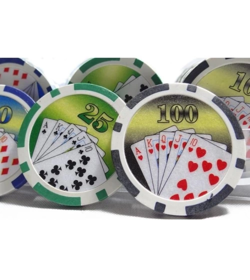 100 Fichas Chips De Poker Lujo Con Dibujos Profesional 11,5Gr