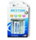 Kit Cargador Beston Con 2 Pilas Recargables Aa 1300Mah Y 2 Pilas Aaa 1100 Mah - VALMARA