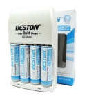 Kit Cargador Beston Con 2 Pilas Recargables Aa 1300Mah Y 2 Pilas Aaa 1100 Mah - VALMARA