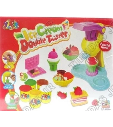 Heladeria Helados Plastilina Moldeable Moldes + 5 Frascos