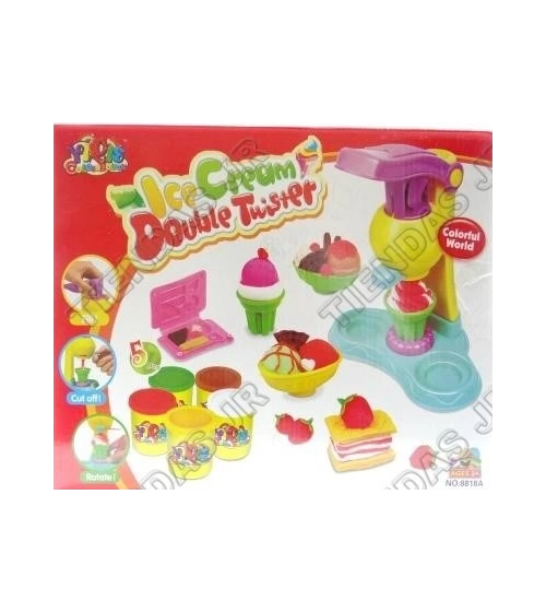 Heladeria Helados Plastilina Moldeable Moldes + 5 Frascos