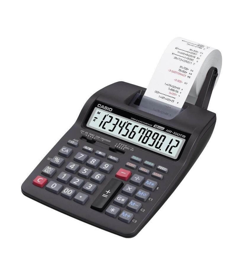 Calculadora Con Impresora Papel Casio Hr-100Tm 2 Colores + Adaptador - VALMARA