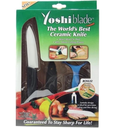 Cuchillo Ceramica Yoshi Blade + Pelador + Funda Utensilios
