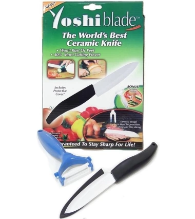 Cuchillo Ceramica Yoshi Blade + Pelador + Funda Utensilios