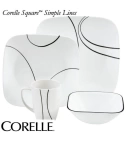 Vajilla Corelle Corel Square Cuadrada Simple Lines 16 Pcs - VALMARA