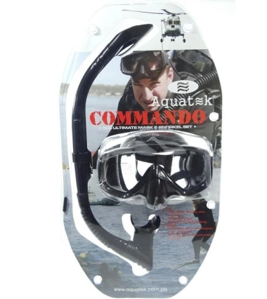 Kit Combo Gafas Careta Y Esnorkel Snorkel Buceo Aquatek Comando