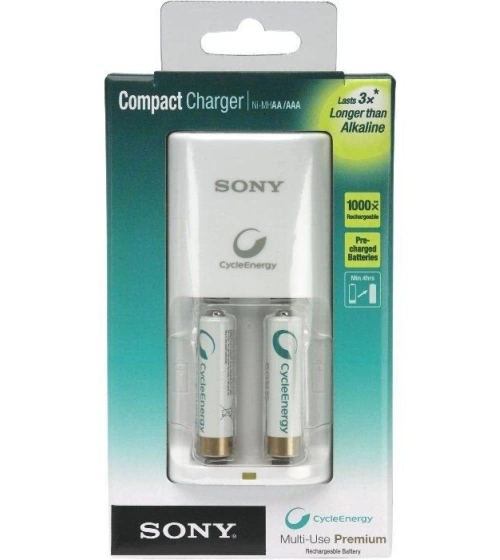 Cargador Sony Cycle Energy + 2 Pilas Recargables Aa 2100 Ma