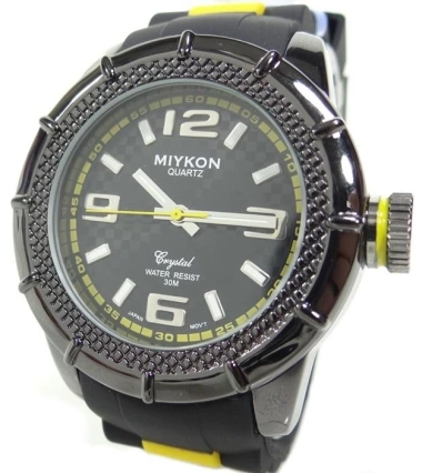 Reloj De Pulso Hombre Miykon Negro Resistente Al Agua Manecillas