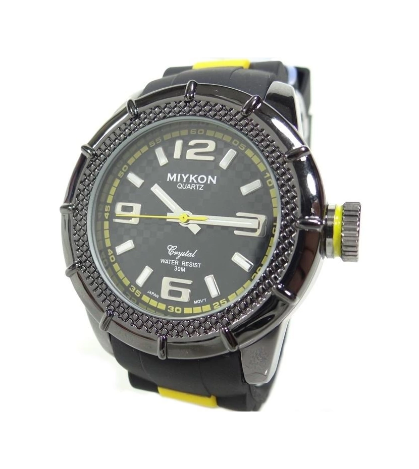 Reloj De Pulso Hombre Miykon Negro Resistente Al Agua Manecillas - VALMARA