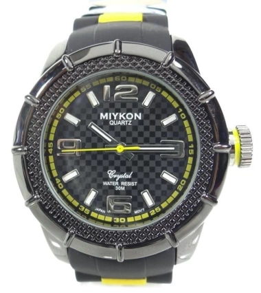 Reloj De Pulso Hombre Miykon Negro Resistente Al Agua Manecillas