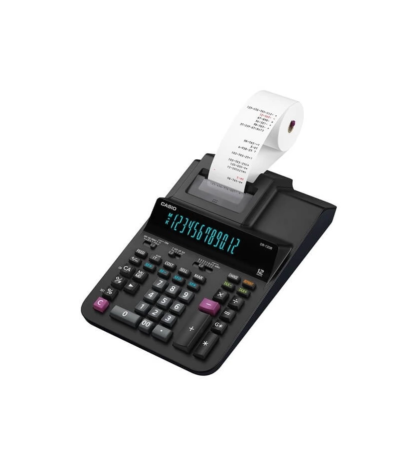 Calculadora Con Impresora 2 Colores Casio Dr-120R-Bk Grande - VALMARA
