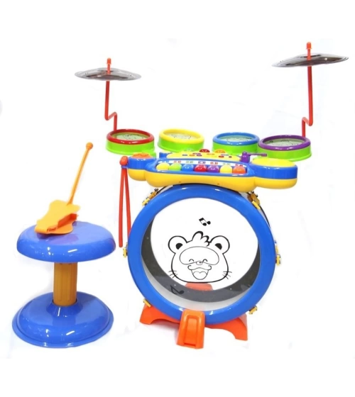 Bateria Didactica Musical Tambores Para Bebes Con Organeta Electronica