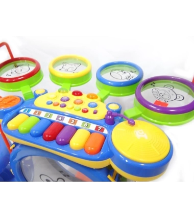 Bateria Didactica Musical Tambores Para Bebes Con Organeta Electronica