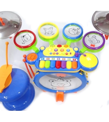 Bateria Didactica Musical Tambores Para Bebes Con Organeta Electronica