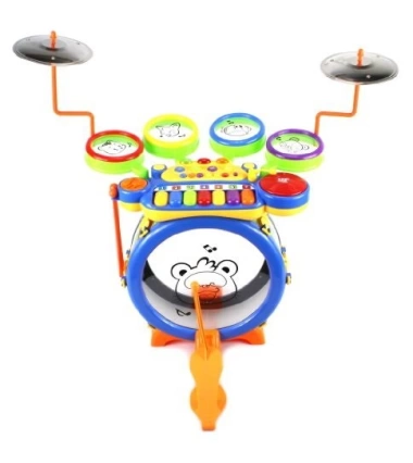 Bateria Didactica Musical Tambores Para Bebes Con Organeta Electronica