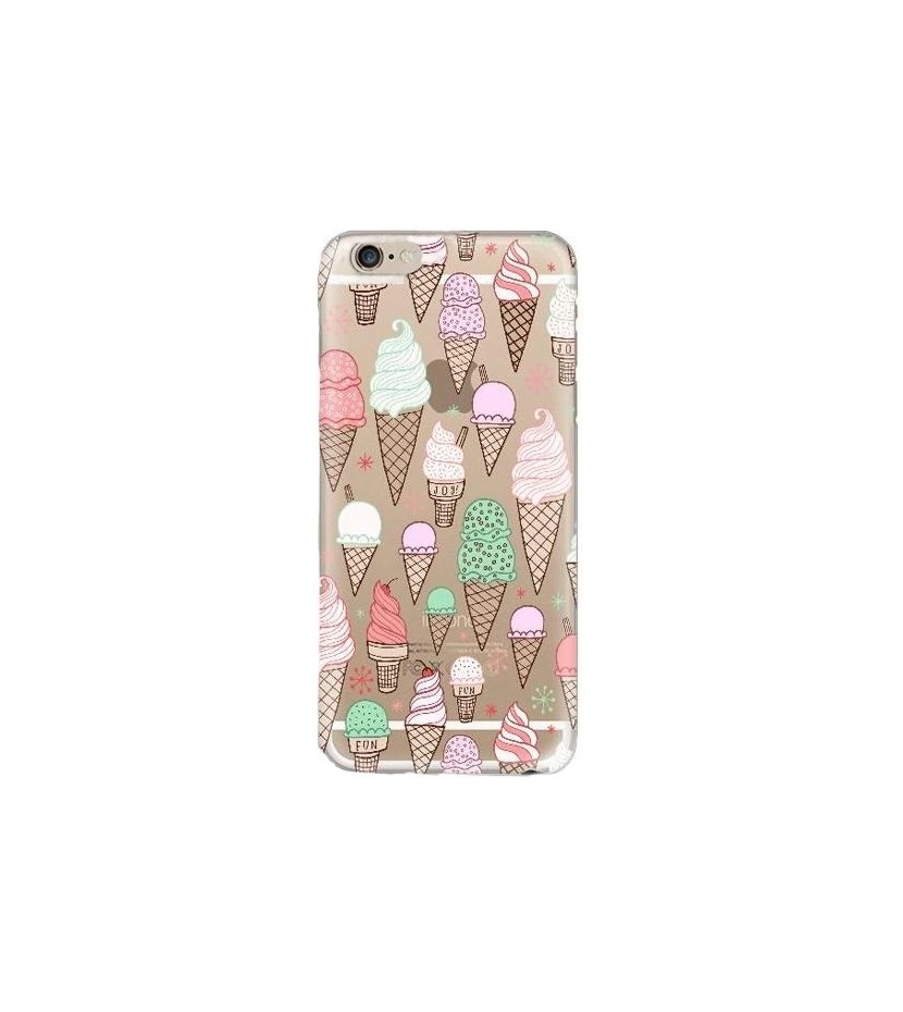 Funda Protector Para Celular Iphone 6 Transparente En Silicona Ice Cream Helados - VALMARA