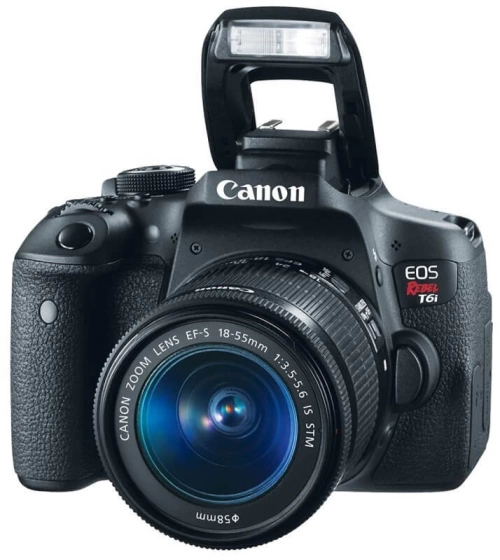 Camara Reflex Profesional Canon Eos Rebel T6I Lente 18-55Mm 24Mp Wifi Nfc Tactil