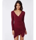 Vestido Corto Asimetrico Vinotinto Disponible Talla M - VALMARA