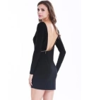 Vestido Para Dama Corto Negro Espalda Descubierta Con Cremallera Disponible Talla S - VALMARA