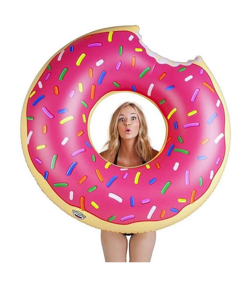 Inflable Flotador Para Piscina Donut Con Mordisco De Fresa O Chocolate 120 Cm - VALMARA