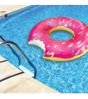 Inflable Flotador Para Piscina Donut Con Mordisco De Fresa O Chocolate 120 Cm - VALMARA