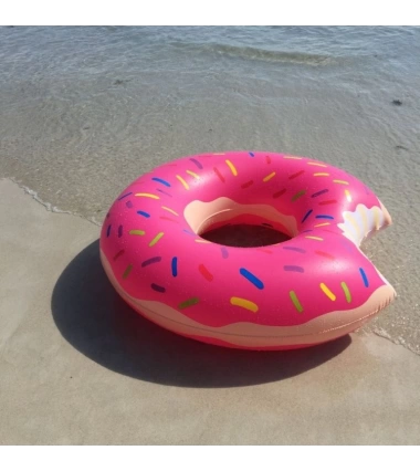 Inflable Flotador Para Piscina Donut Con Mordisco De Fresa O Chocolate 120 Cm