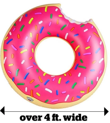 Inflable Flotador Para Piscina Donut Con Mordisco De Fresa O Chocolate 120 Cm