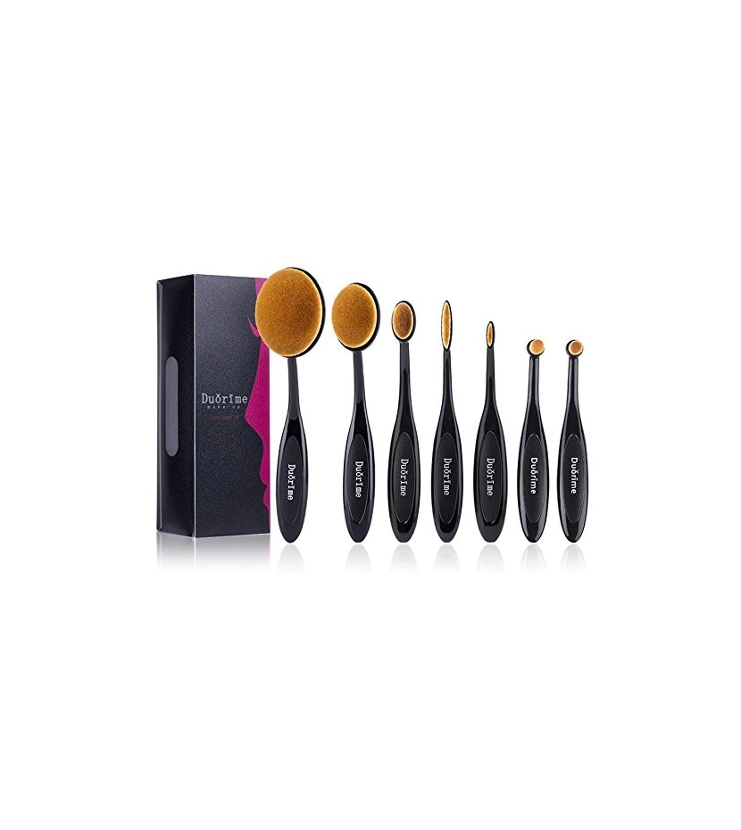 Set De Brochas Duorime 7Pcs Ovaladas Para Rostro Makeup - VALMARA