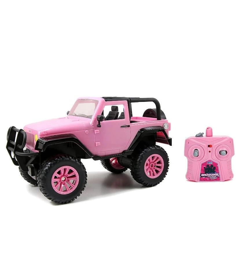 Carro Jeep Wrangler Para Niñas A Control Remoto Rosado Girlmazing - VALMARA