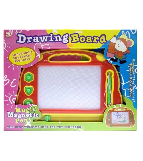 Tablero De Dibujo Mágico Magnético Didáctico Con Sellos Para Niños