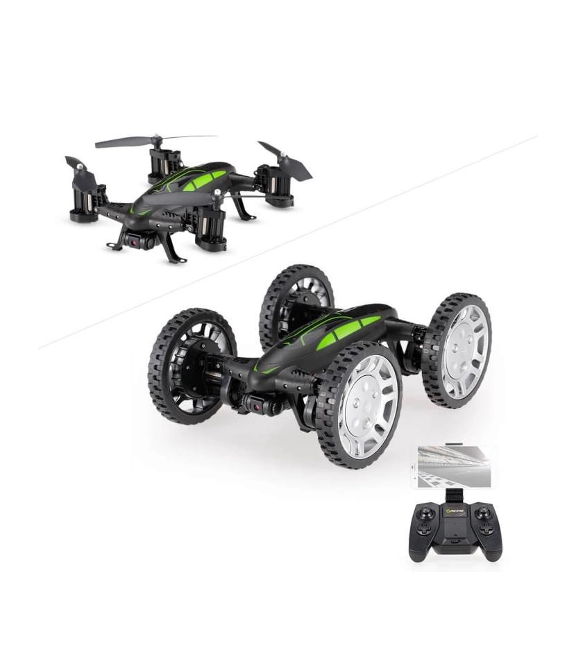 Drone 2 En 1 Carro Y Cuadricóptero Con Camara Wifi Giros 360° Transmisión Directa - VALMARA Drone 2 En 1 Carro Y Cuadricóptero Con Camara Wifi Giros 360° Transmisión Directa - VALMARA
