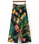 Pantalón Largo Culotte Estampado Floral Tropical Para Mujeres Disponible Talla S - VALMARA