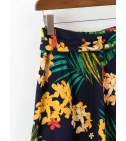 Pantalón Largo Culotte Estampado Floral Tropical Para Mujeres Disponible Talla S - VALMARA