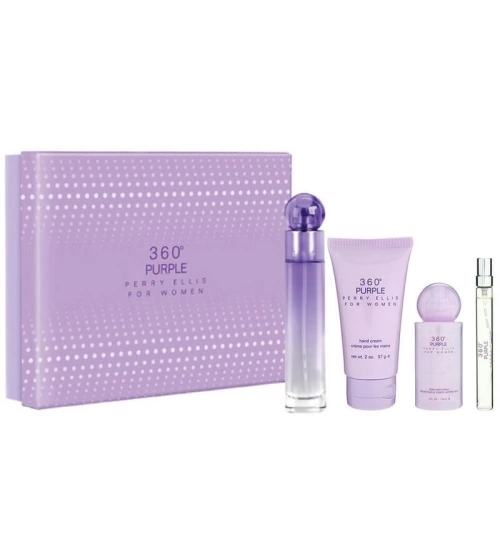 Estuche De 360° Purple De Perry Ellis 4 Pcs Mujer EDP