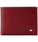 Billetera En Cuero Para Hombre Tommy Hilfiger Dore Passcase Color Rojo - VALMARA