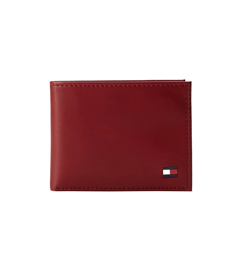 Billetera En Cuero Para Hombre Tommy Hilfiger Dore Passcase Color Rojo - VALMARA