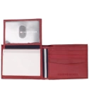 Billetera En Cuero Para Hombre Tommy Hilfiger Dore Passcase Color Rojo - VALMARA