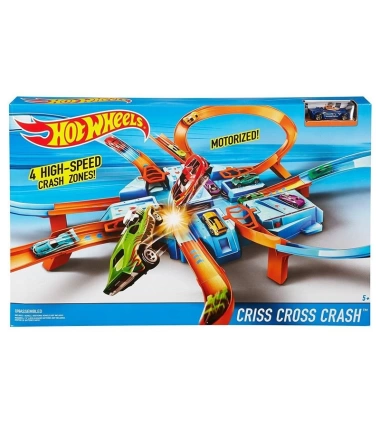 Pista De Superchoque Hot Wheels Criss Cross Crash Motorizada Ultra Veloz