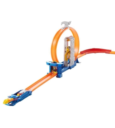 Pista Hot Wheels Track Builder Total Turbo Takeover Motorizada Giros 360°