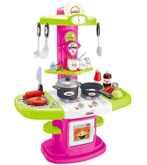 Cocina De Juguete Para Niñas Con Agua Real Parrilla Bbq Luces Y Sonidos 23 Piezas