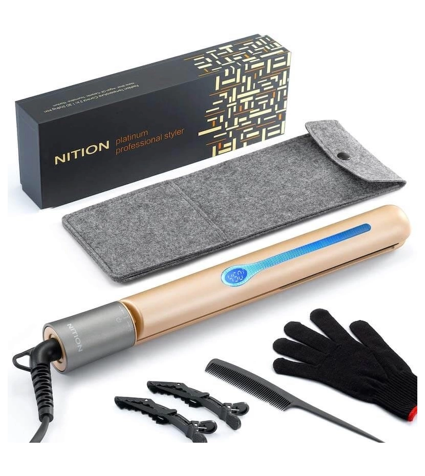 Plancha De Cabello Nition Platinum 2 En 1 Pantalla Lcd - VALMARA